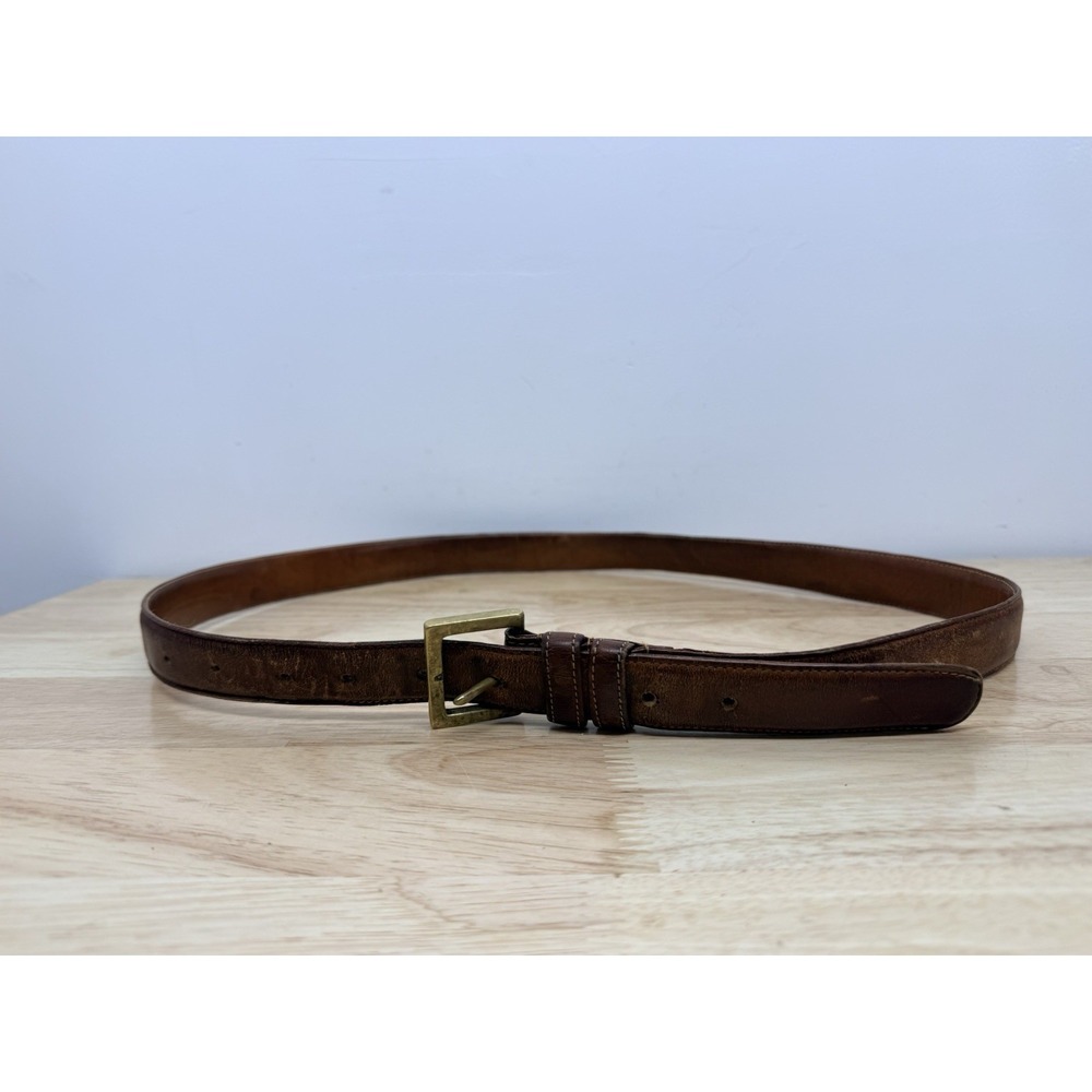 Vintage Coach British Tan Leather Belt with Brass Buckle Size 42 #25